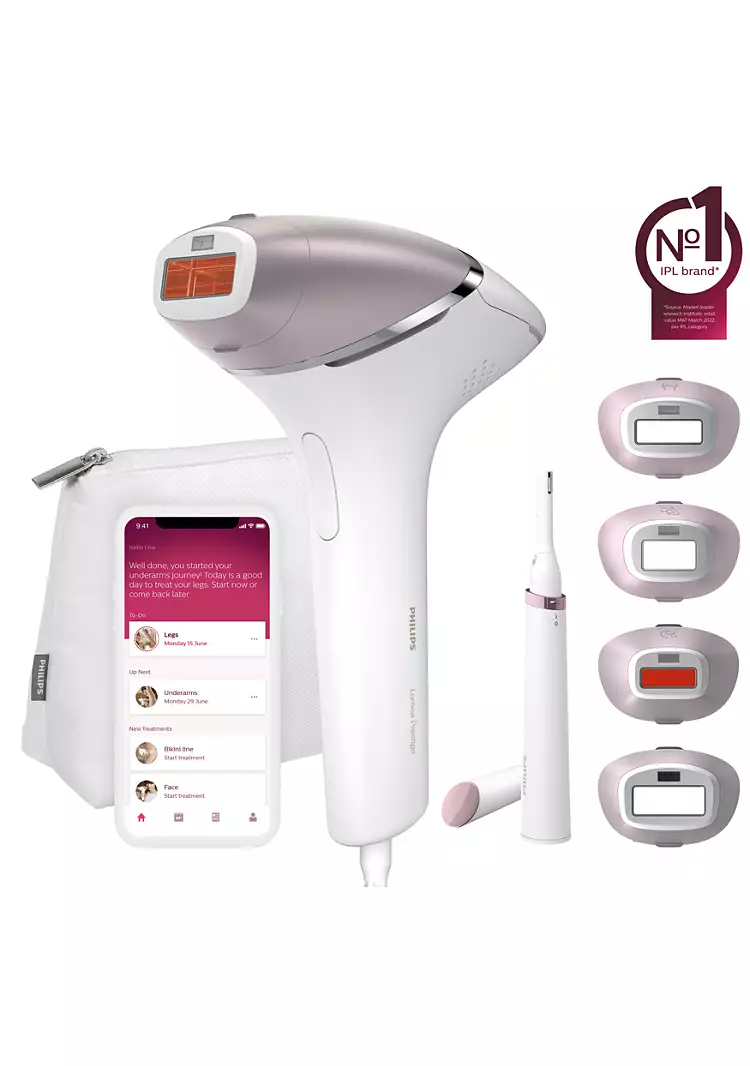 Philips Lumea Prestige IPL Hair Removal Device with 4 attachments for Body Face Bikini and Underarms