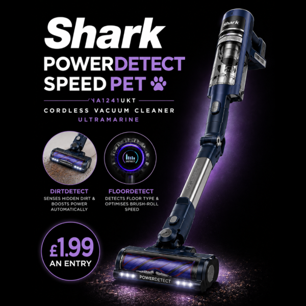 SHARK PowerDetect Speed Clean & Empty Pet Pro Cordless Vacuum Cleaner – Ultramarine